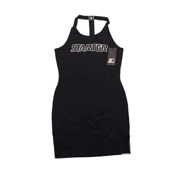 Women's Starter Black Label Active Dress Large Black White T Back - Picture 1 of 6